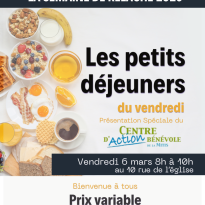 Vendredi 6 mars - Petit déjeuner