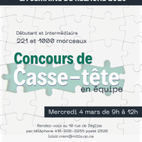 Mercredi 4 mars - Concours de casse-tête